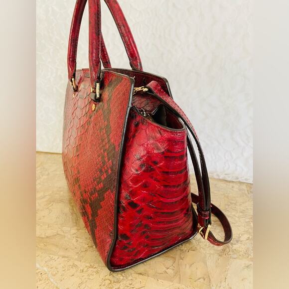 Michael Kors Red Snake Print Shoulder Bag - Picture 5 of 9